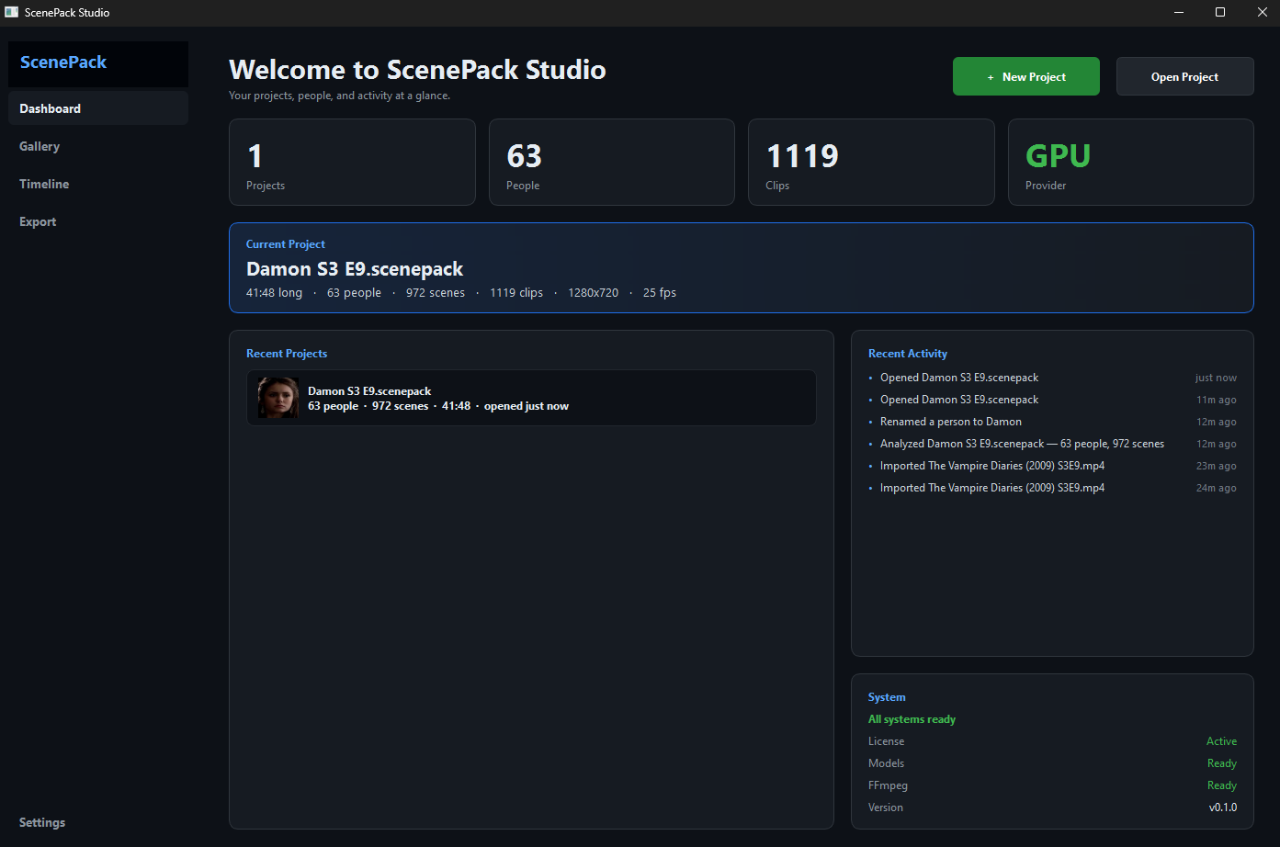 Timeline appearance tracking